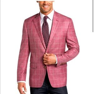 Ralph Lauren Pink/Red Windowpane Classic Fit Sport Coat